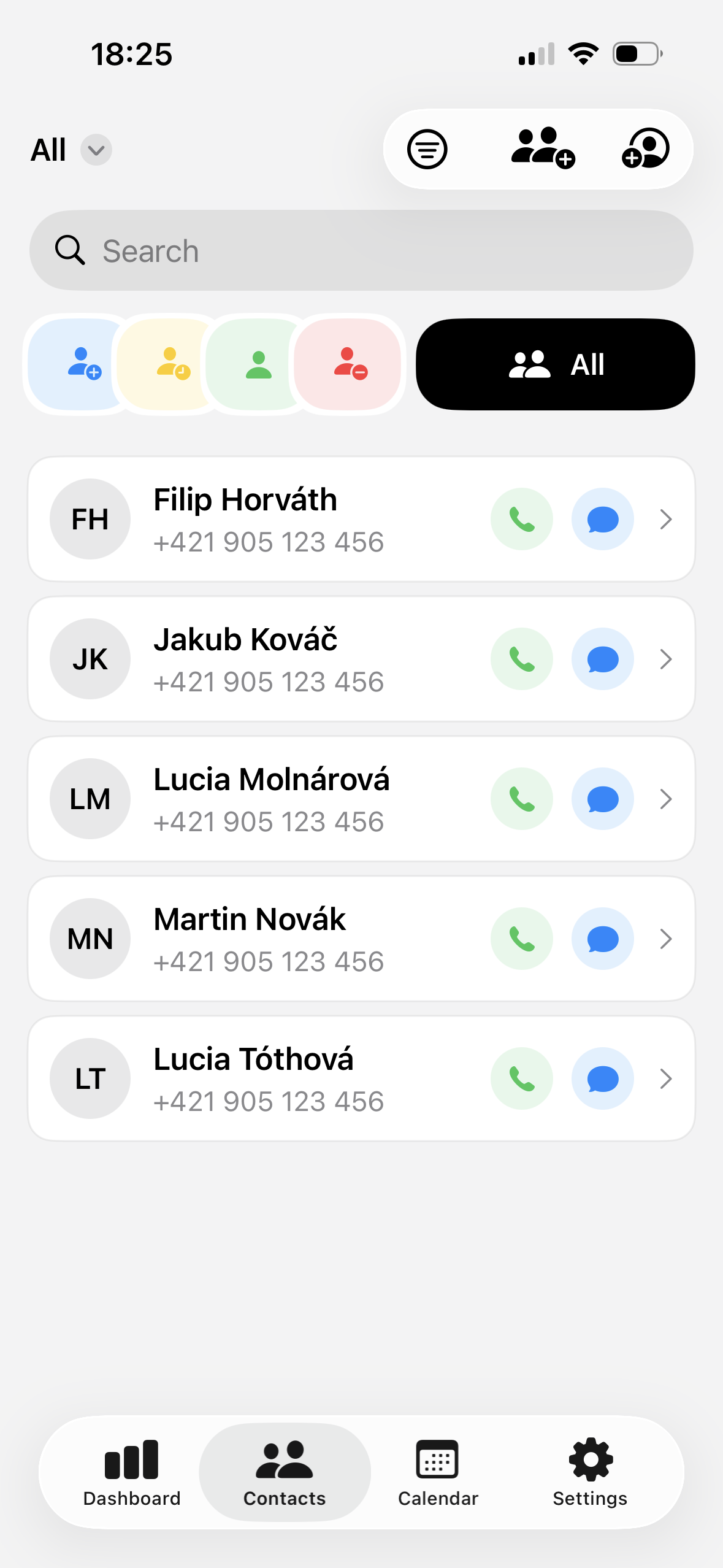 kontaktik app screenshot